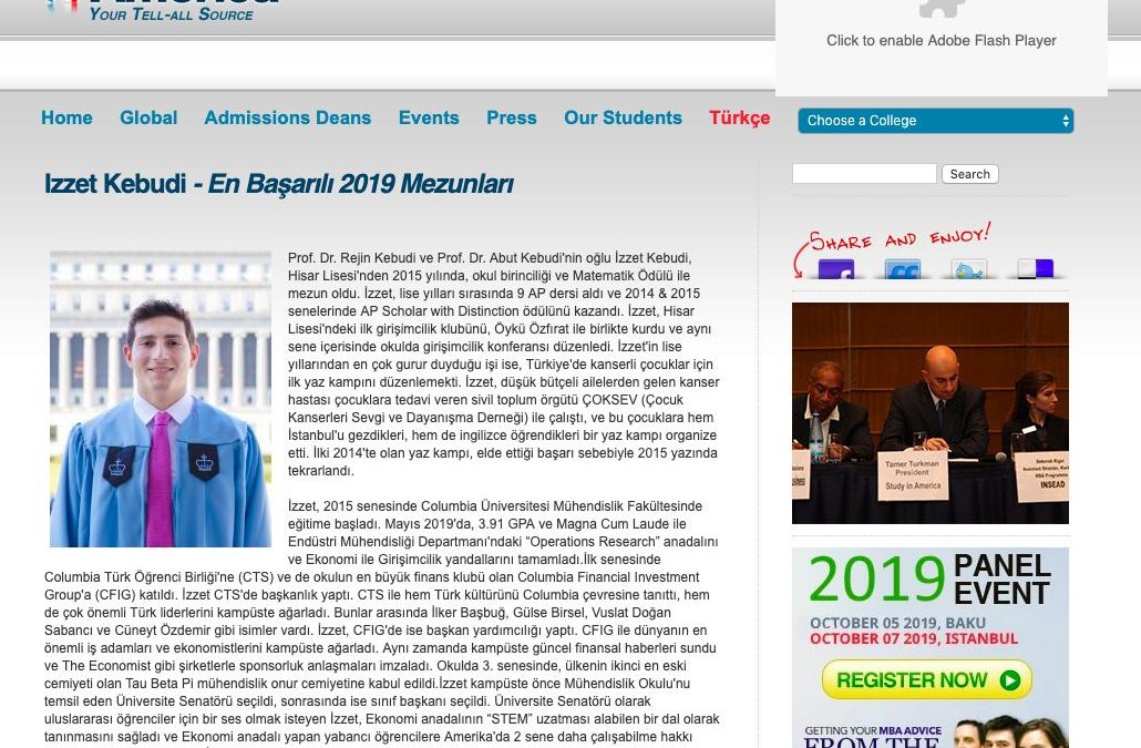 Hisar Mezunları Amerika’nın 25 En Başarılı 2019 Türk Mezunları Arasında