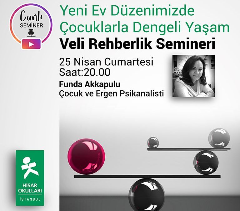 Psikolojik Danışmanlık ve Rehberlik Bölümümüz 25 Nisan Cumartesi Saat 20.30’da Canlı Yayında Veli Semineri Düzenliyor