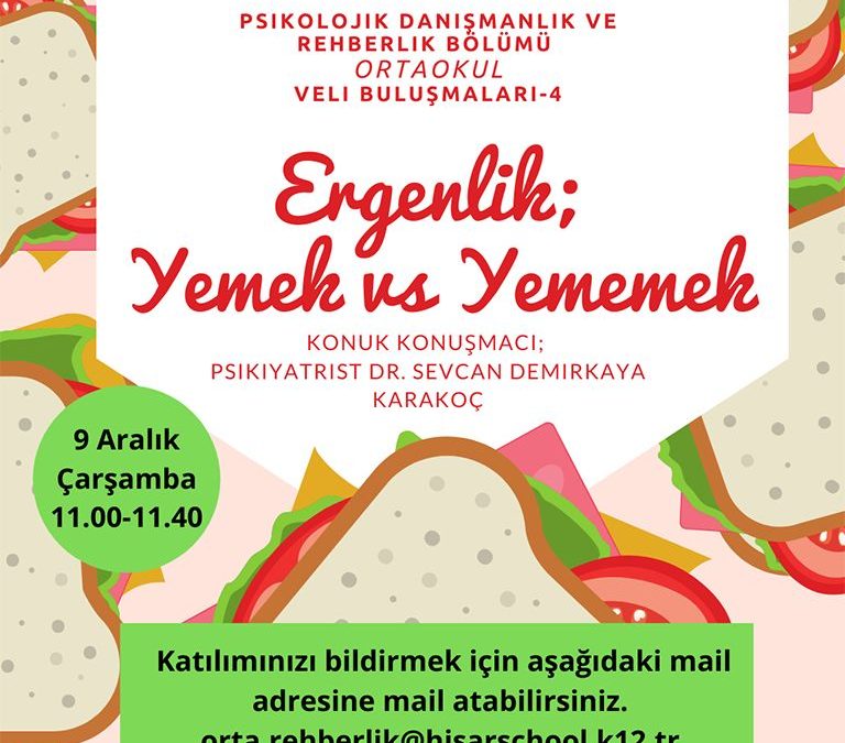 Ortaokul Rehberlik Bölümümüzün Çevrimiçi Veli Paylaşım Buluşmalarında 4. Oturum 9 Aralık Çarşamba Günü